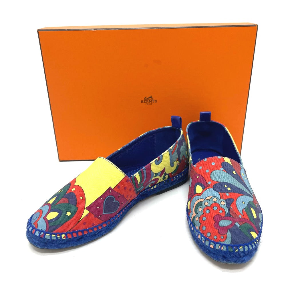 HERMES Slip-on cotton multicolor Espadrille Women 35 Used
