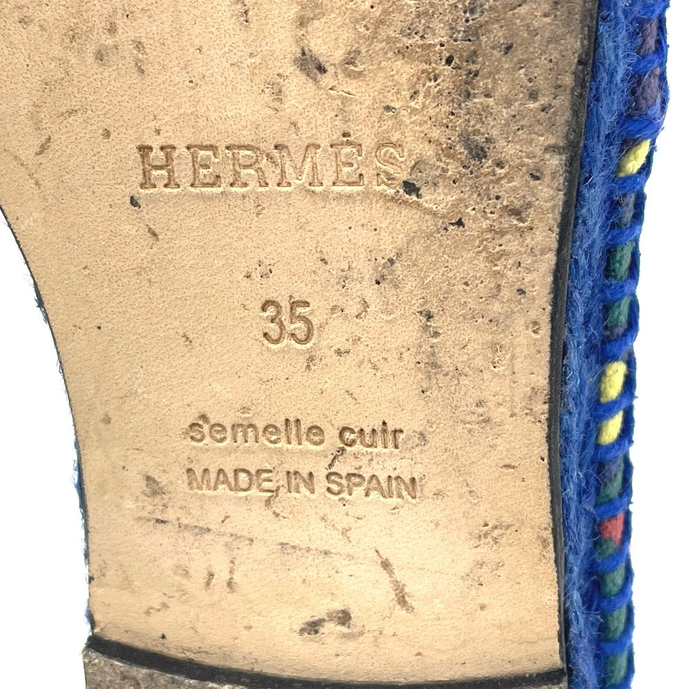 HERMES Slip-on cotton multicolor Espadrille Women 35 Used