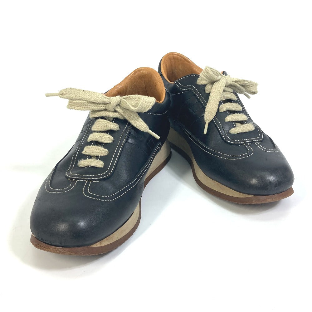 HERMES sneakers leather black H logo quick Women 37 Used