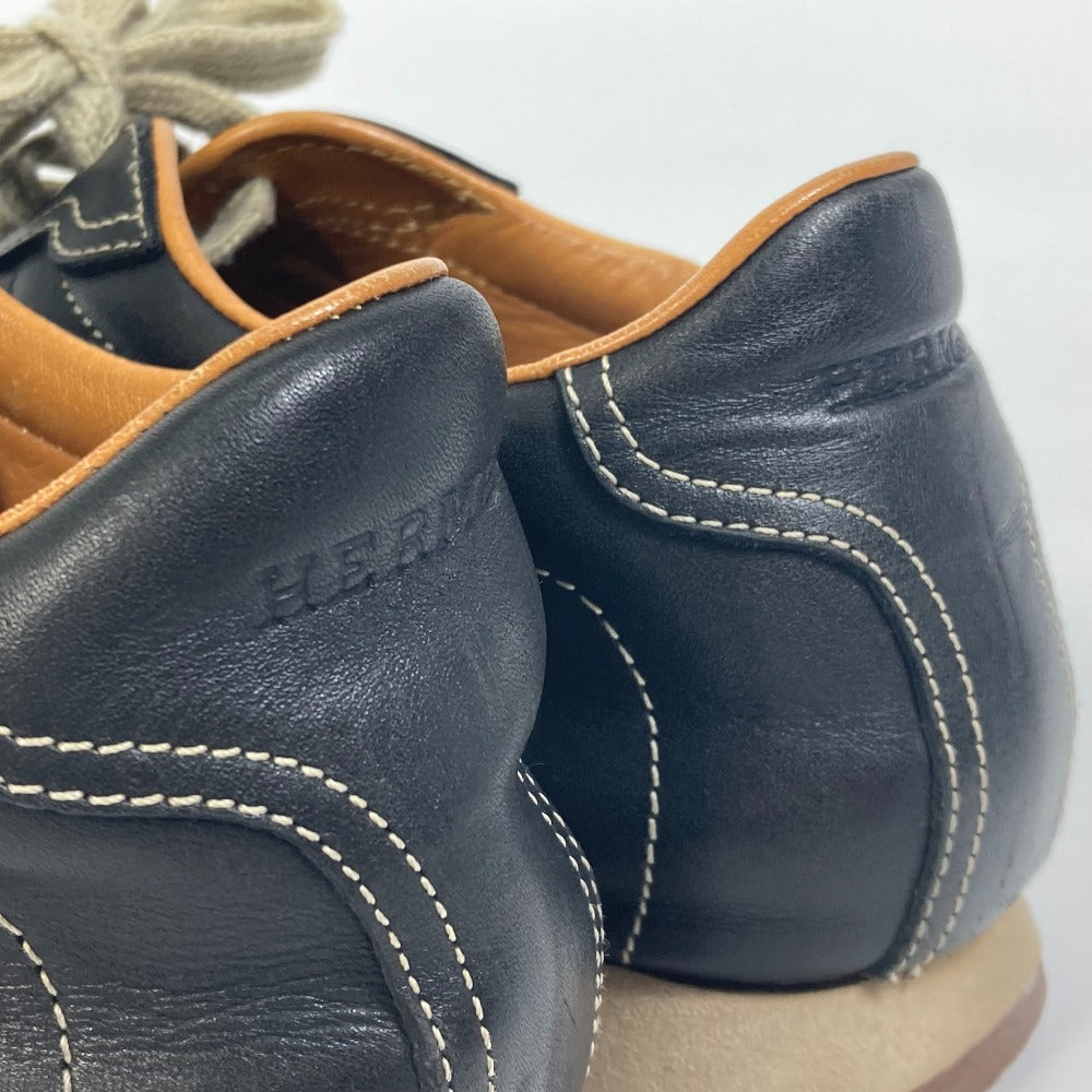 HERMES sneakers leather black H logo quick Women 37 Used