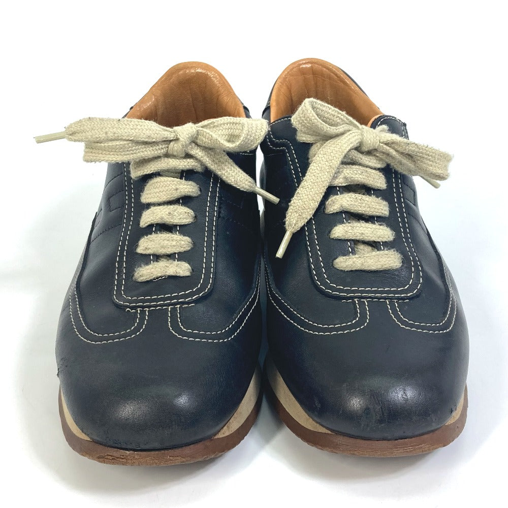 HERMES sneakers leather black H logo quick Women 37 Used
