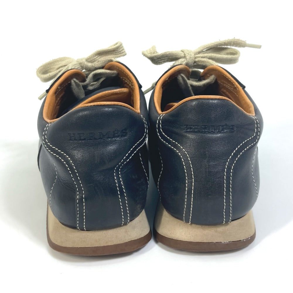 HERMES sneakers leather black H logo quick Women 37 Used