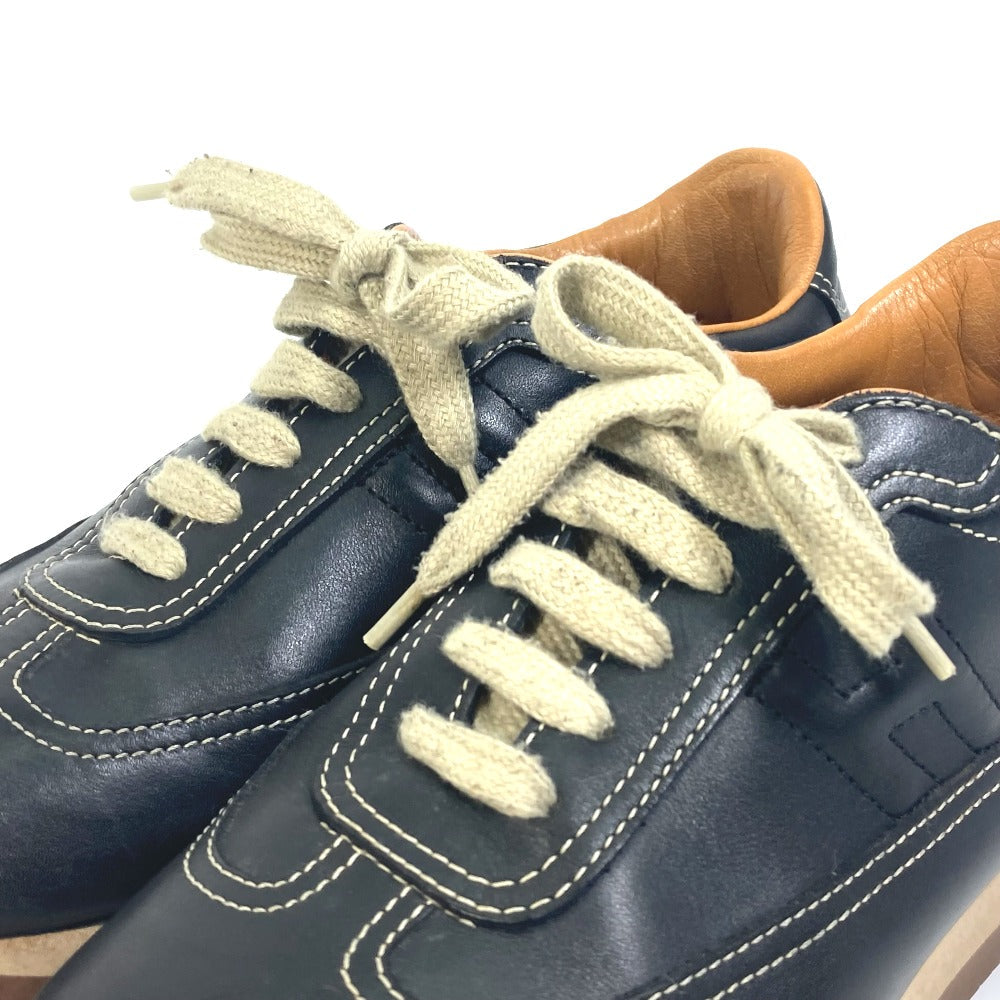 HERMES sneakers leather black H logo quick Women 37 Used