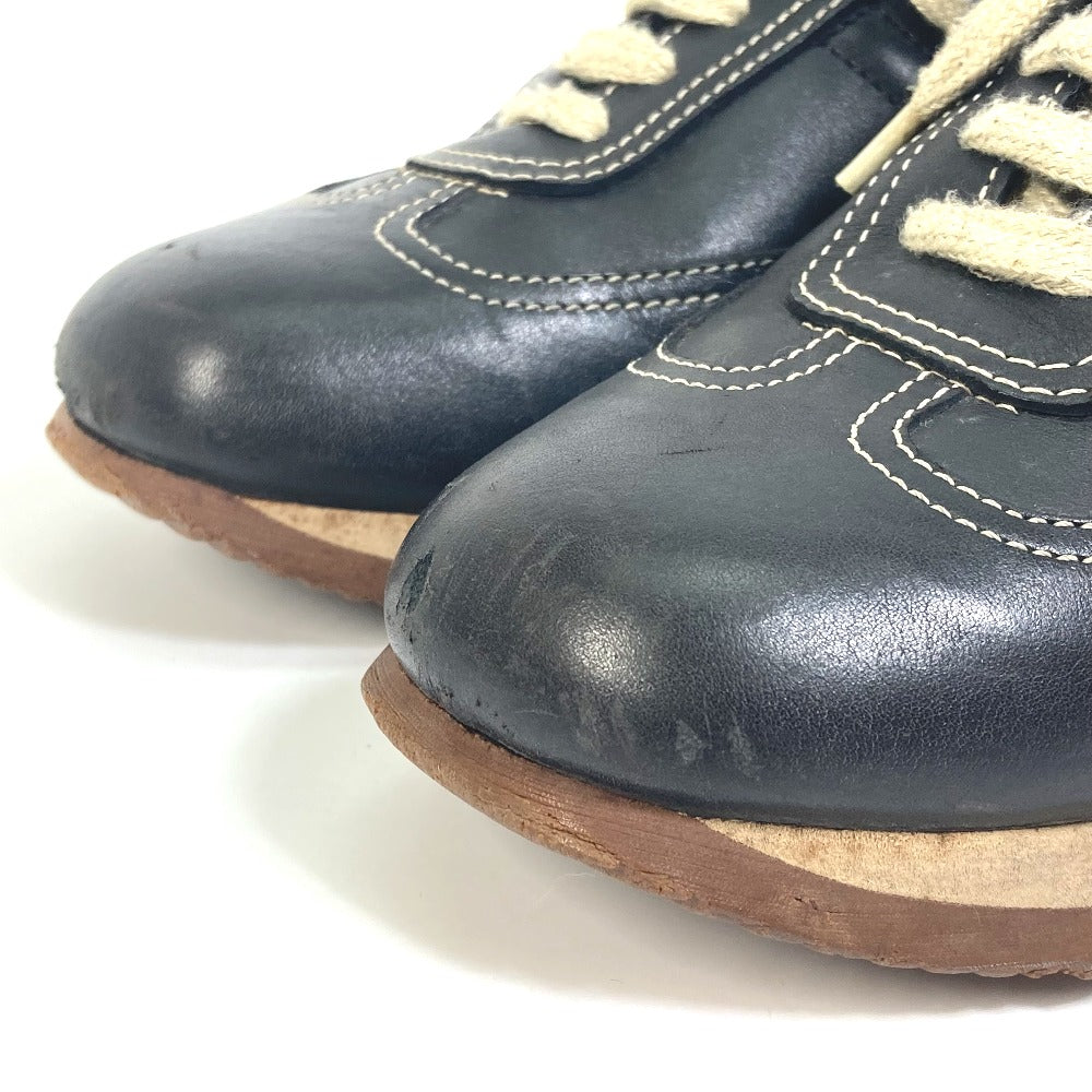 HERMES sneakers leather black H logo quick Women 37 Used