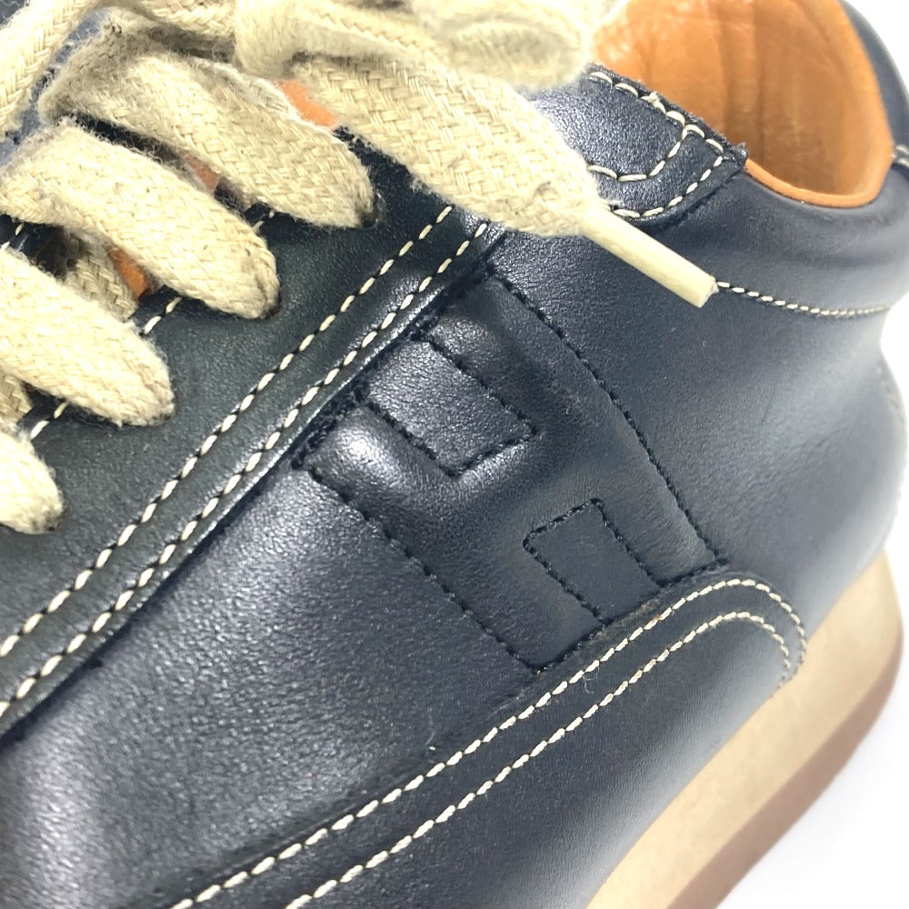 HERMES sneakers leather black H logo quick Women 37 Used
