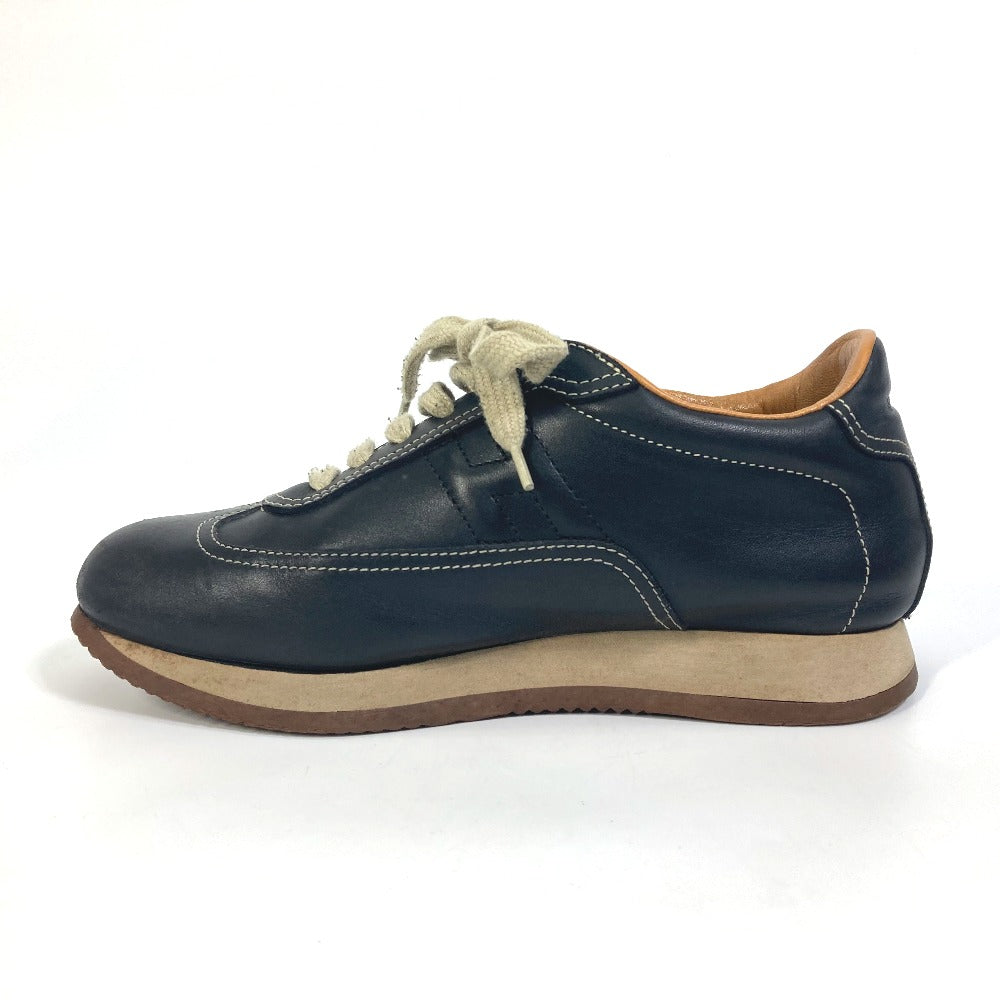 HERMES sneakers leather black H logo quick Women 37 Used