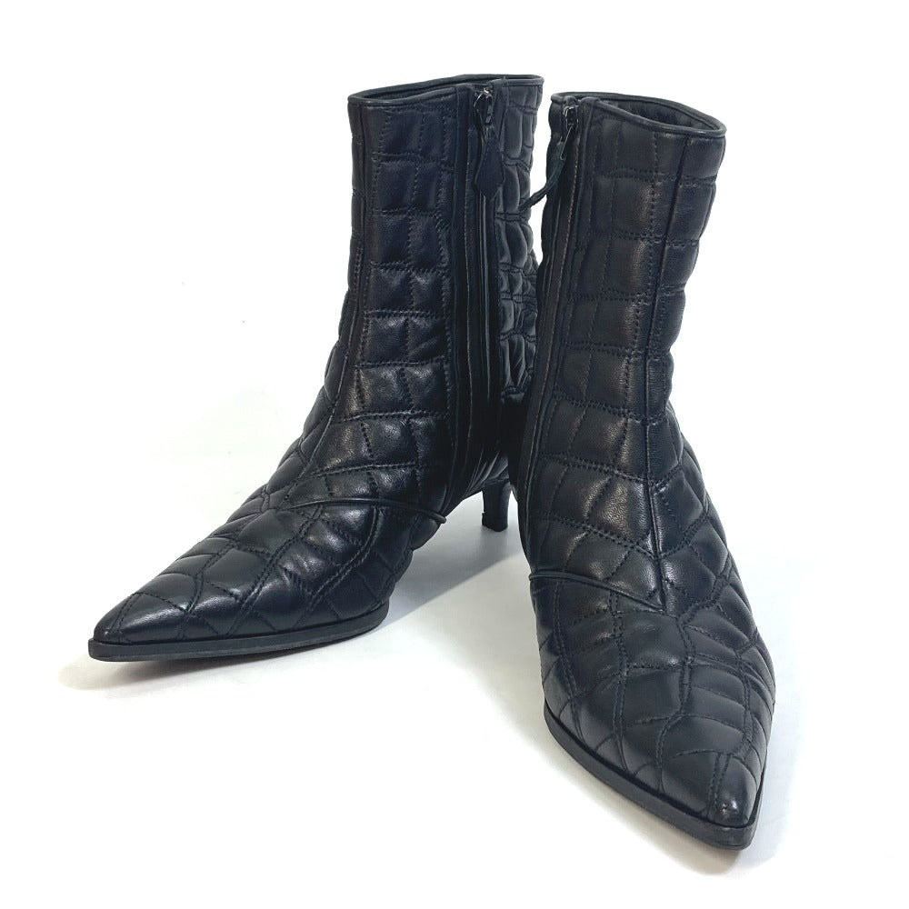 HERMES boots leather black quilting Women 37 Used