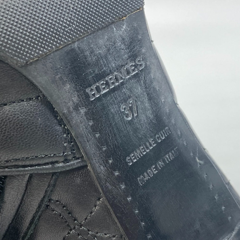 HERMES boots leather black quilting Women 37 Used