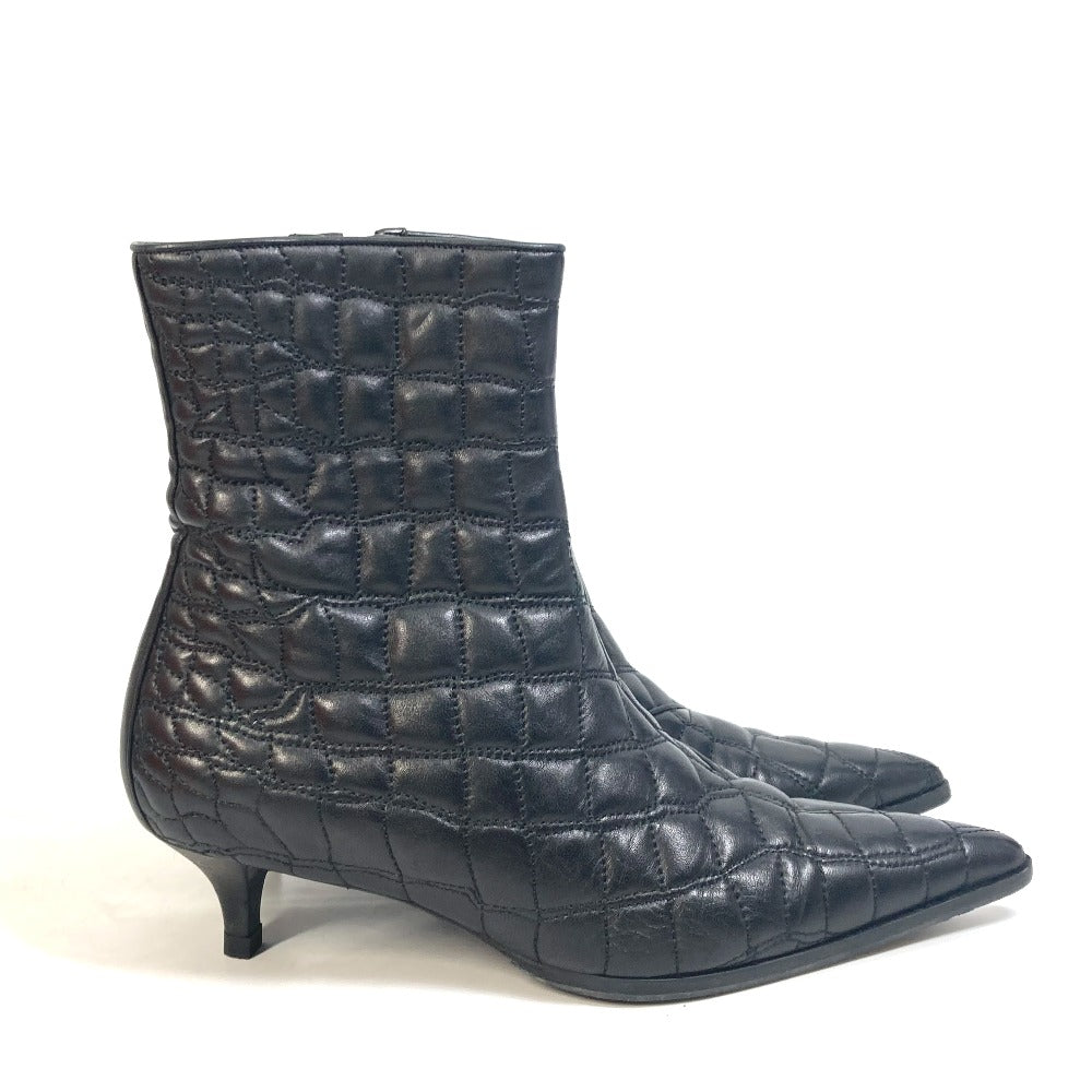 HERMES boots leather black quilting Women 37 Used