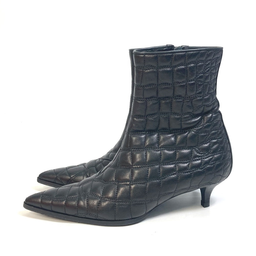 HERMES boots leather black quilting Women 37 Used