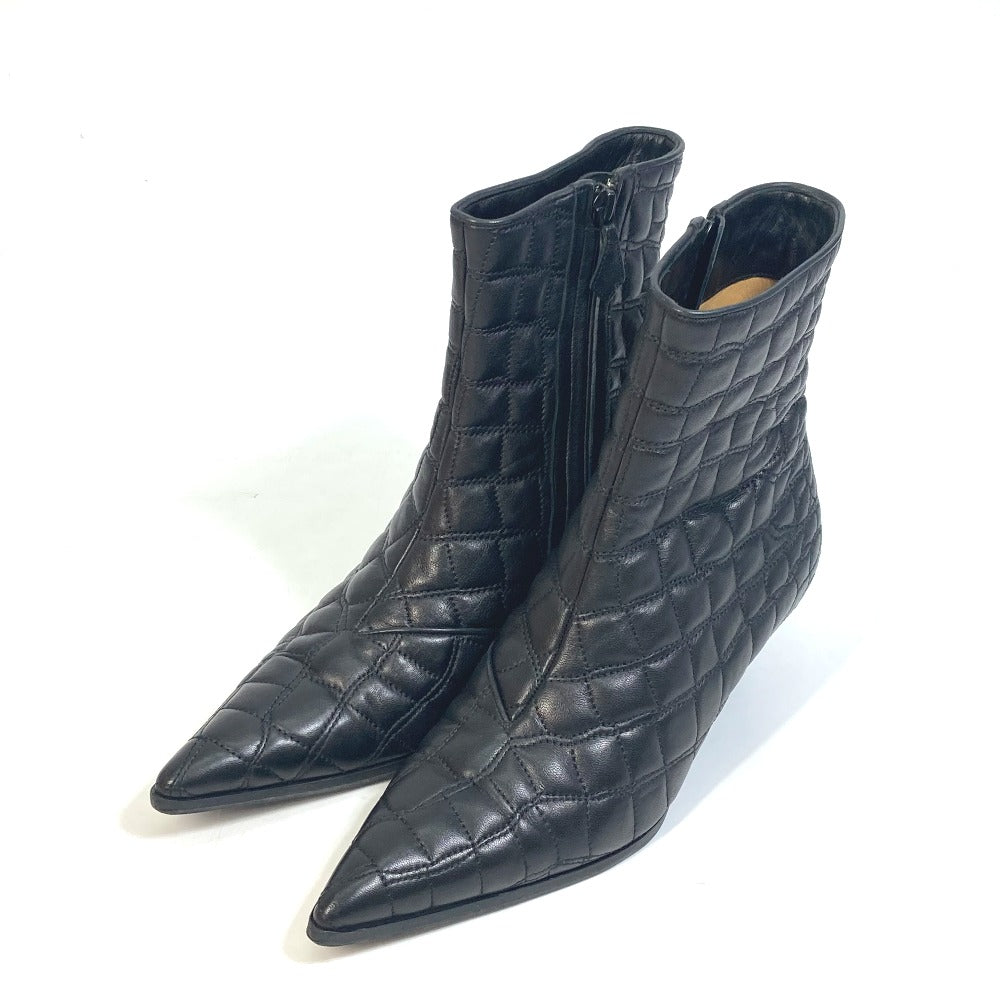 HERMES boots leather black quilting Women 37 Used