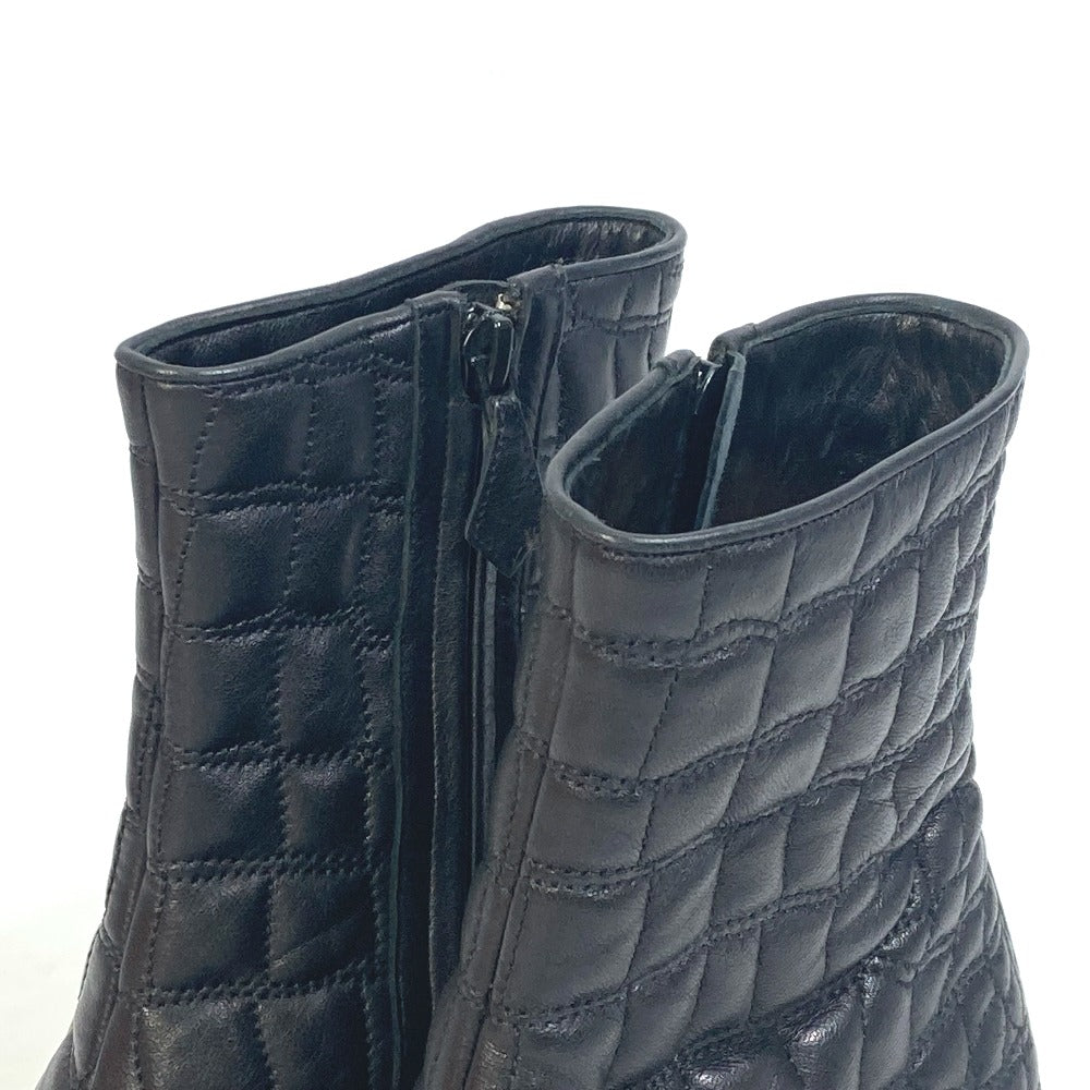 HERMES boots leather black quilting Women 37 Used