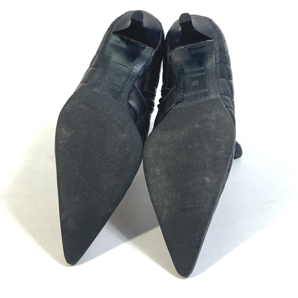 HERMES boots leather black quilting Women 37 Used
