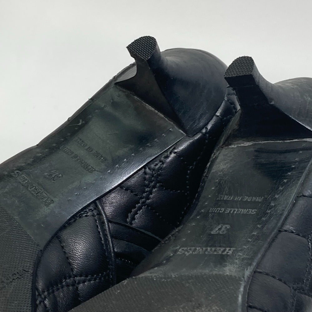 HERMES boots leather black quilting Women 37 Used