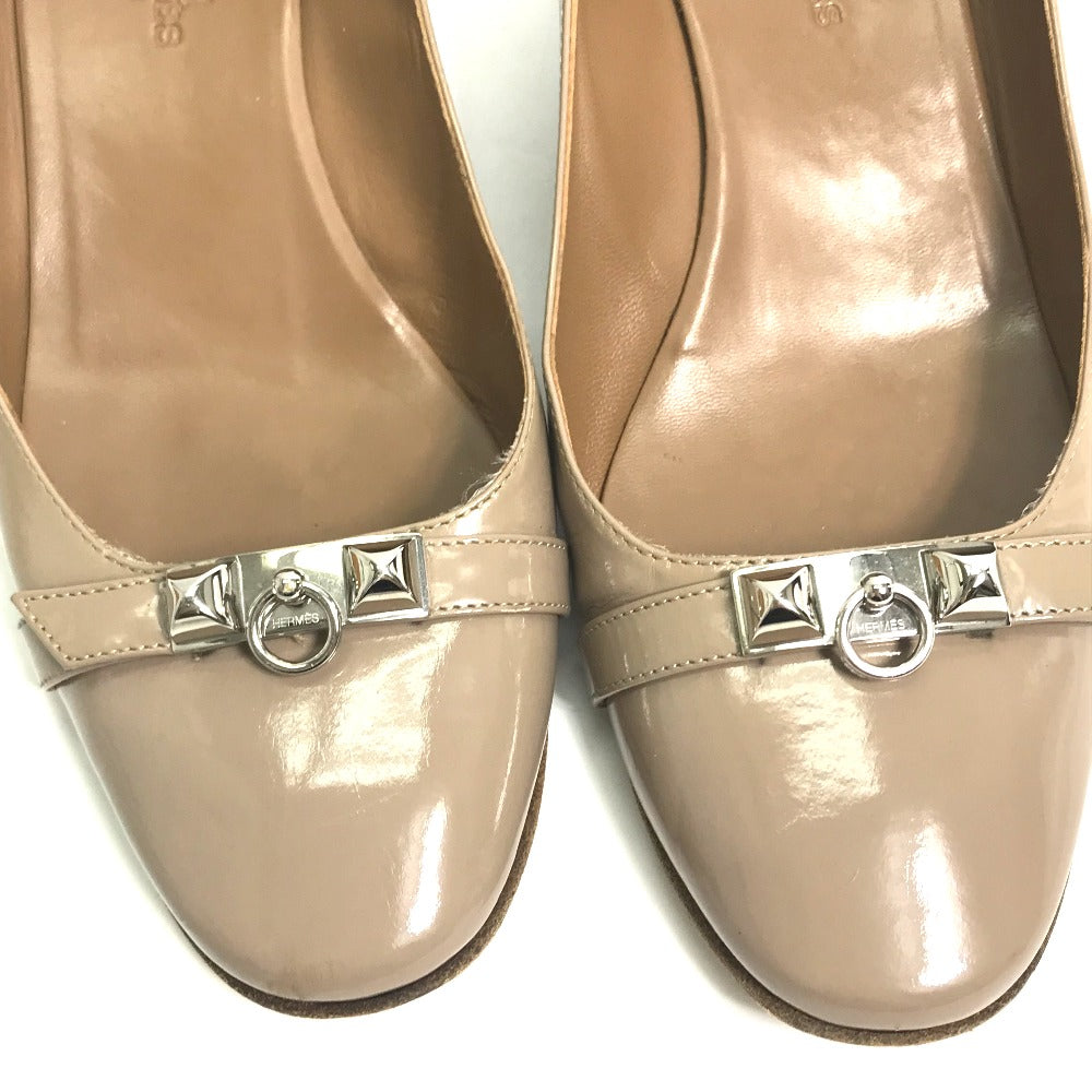 HERMES pumps Patent leather gray Medor Women 36 Used