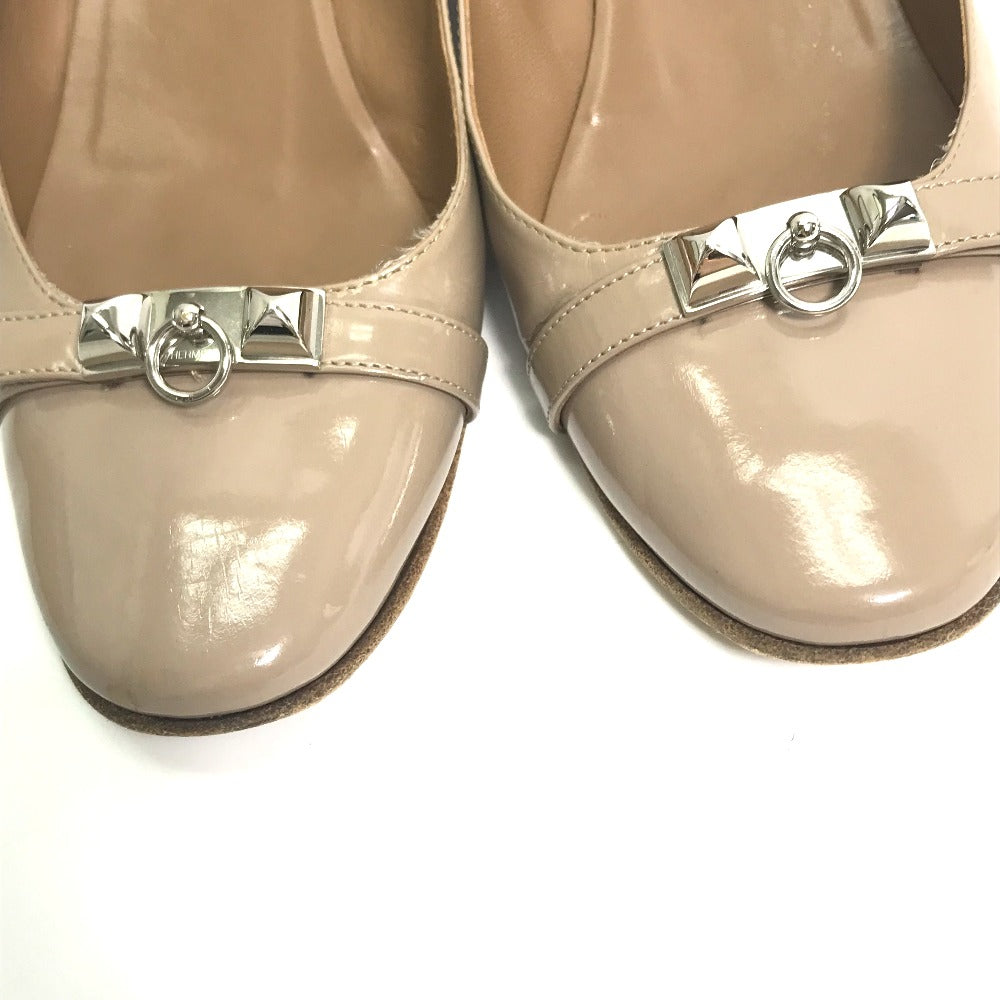 HERMES pumps Patent leather gray Medor Women 36 Used