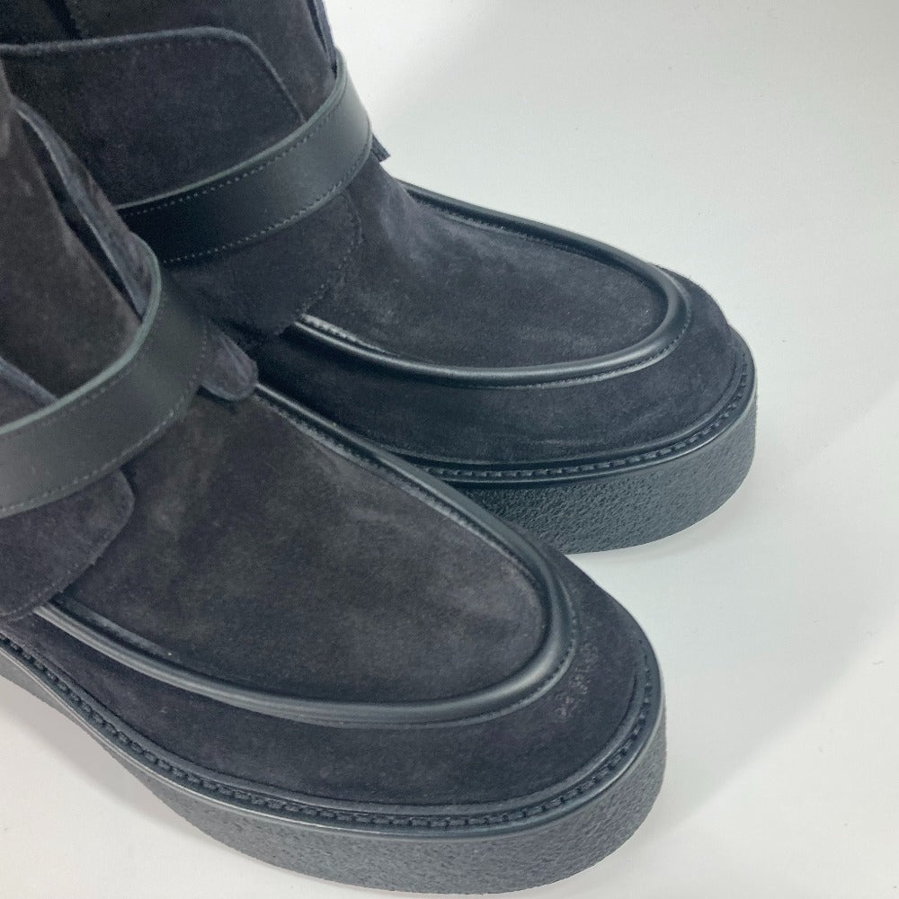 HERMES boots H232029Z Mouton, Suede black short boots Emisfer Women 38.5 Used