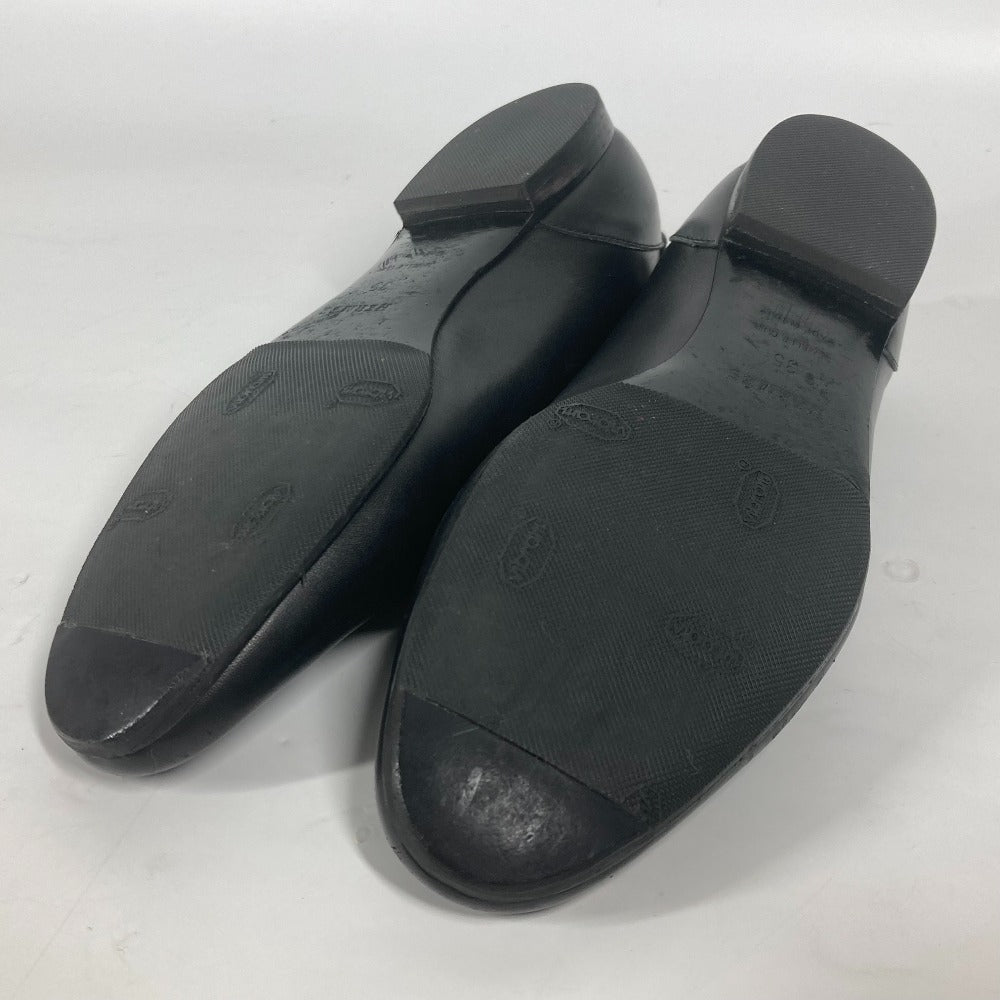 HERMES pumps leather black Serie Metal Flat shoes Women 35 Used