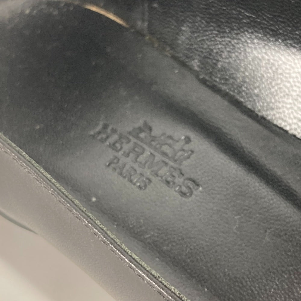 HERMES pumps leather black Serie Metal Flat shoes Women 35 Used
