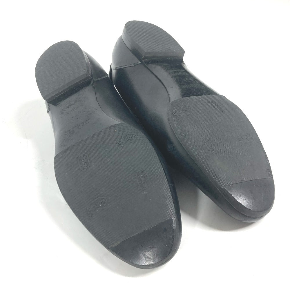 HERMES pumps leather black Serie Metal Flat shoes Women 35 Used