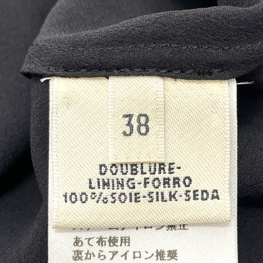 HERMES dress silk gray Madras ROBE ENCOLURE VOILE COTON SOIE MADRAS 38