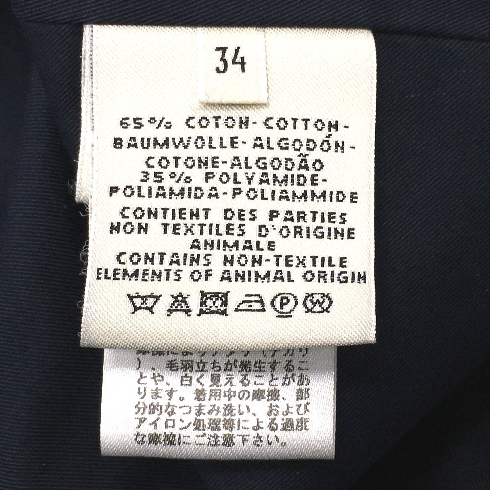 HERMES trench coat cotton Navy With belt Thin spring coat Women 34 Used