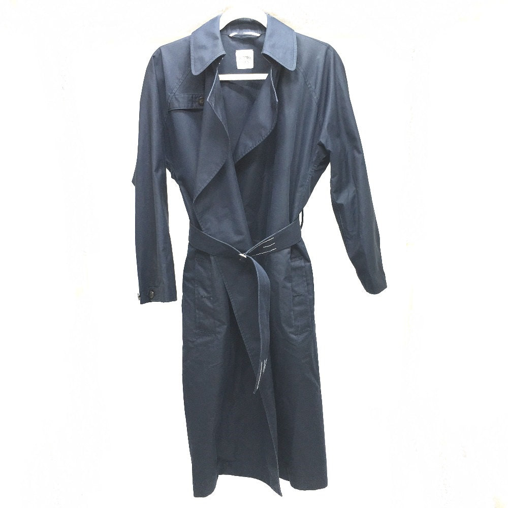 HERMES trench coat cotton Navy With belt Thin spring coat Women 34 Used