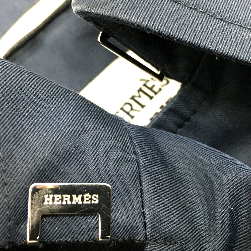 HERMES trench coat cotton Navy With belt Thin spring coat Women 34 Used