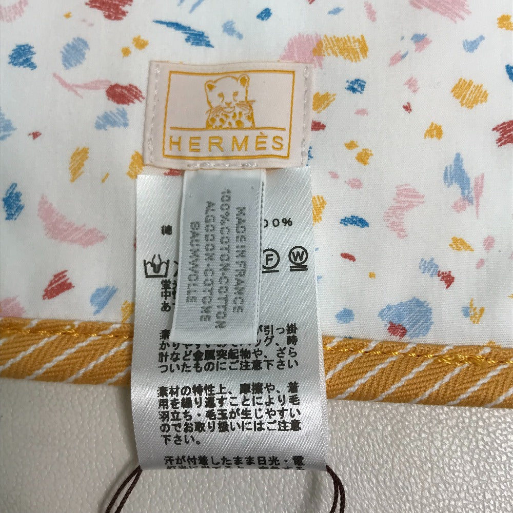 HERMES Other fashion goods cotton white Embroidered animal print Pass Pass Bib Bib