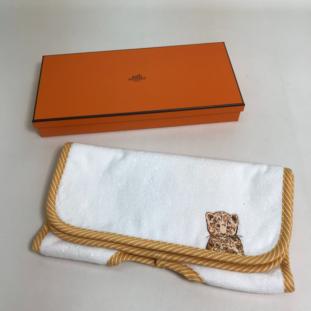 HERMES Other fashion goods cotton white Embroidered animal print Pass Pass Bib Bib