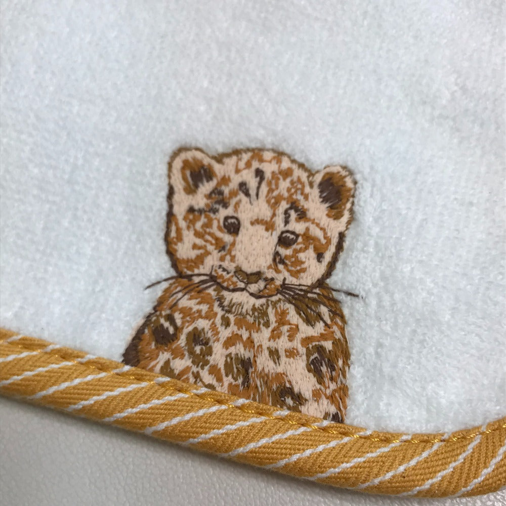HERMES Other fashion goods cotton white Embroidered animal print Pass Pass Bib Bib