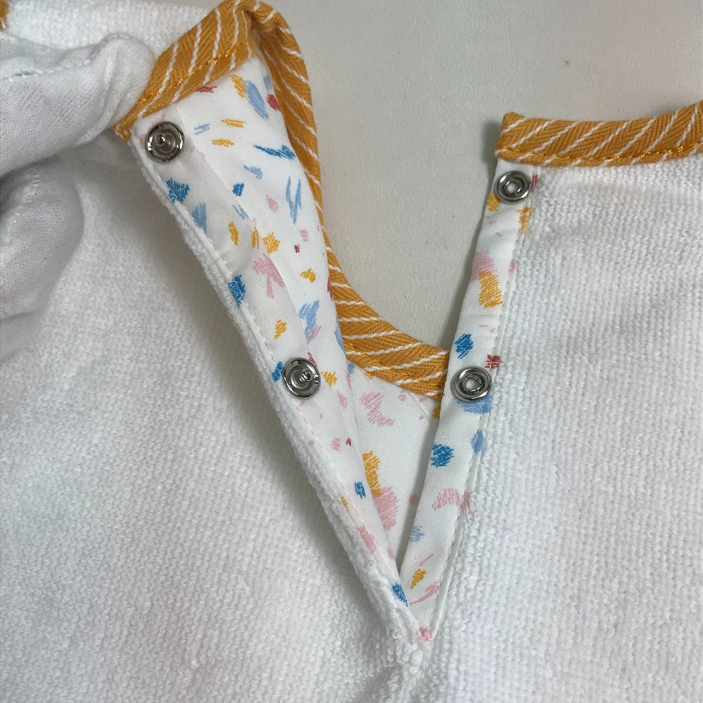 HERMES Other fashion goods cotton white Embroidered animal print Pass Pass Bib Bib