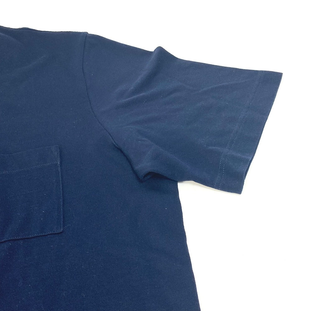 HERMES Short sleeve T-shirt cotton Navy Tops Apparel H embroidery mens XXL Used