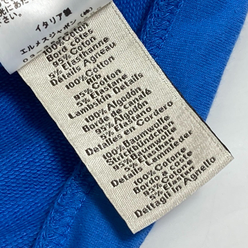 HERMES Short sleeve T-shirt cotton blue Hello Mr. Falier Patch mens M Used