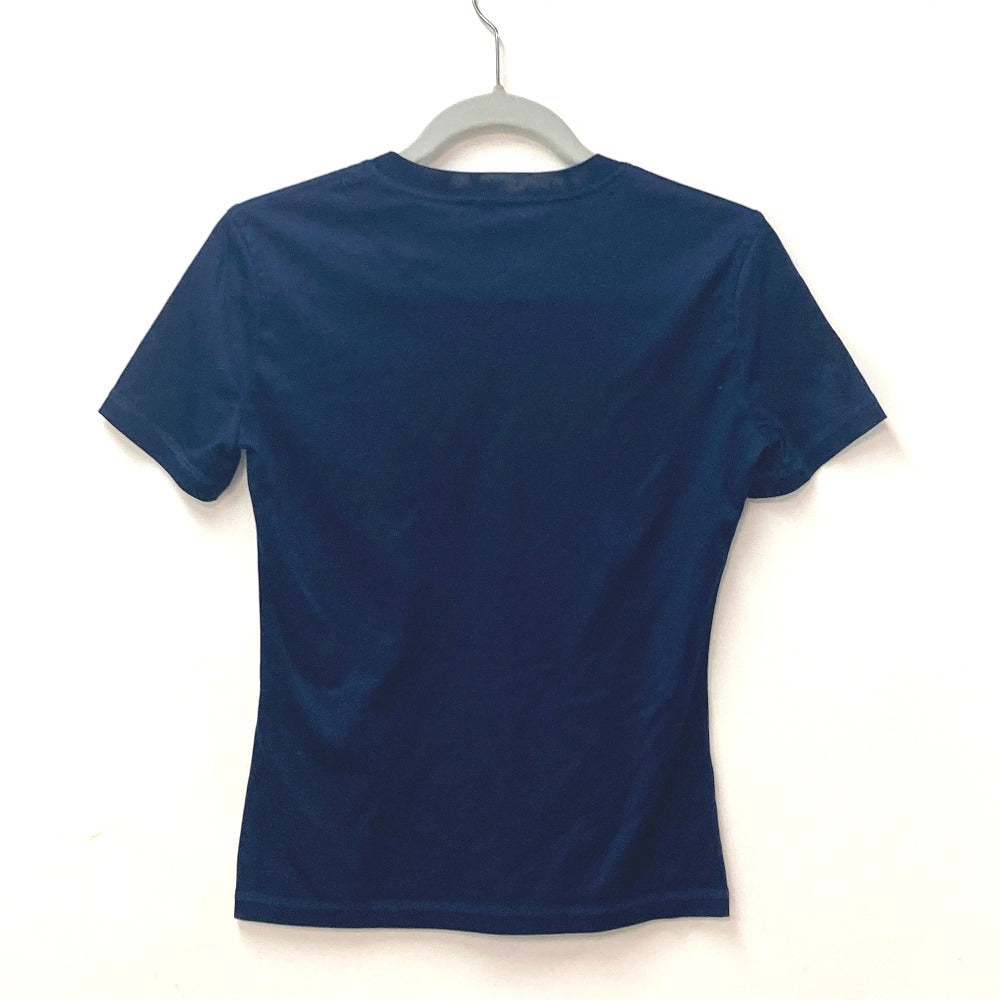 HERMES Short sleeve T-shirt cotton Navy leopard leopard leopard Jungle Love logo Women 34 Used