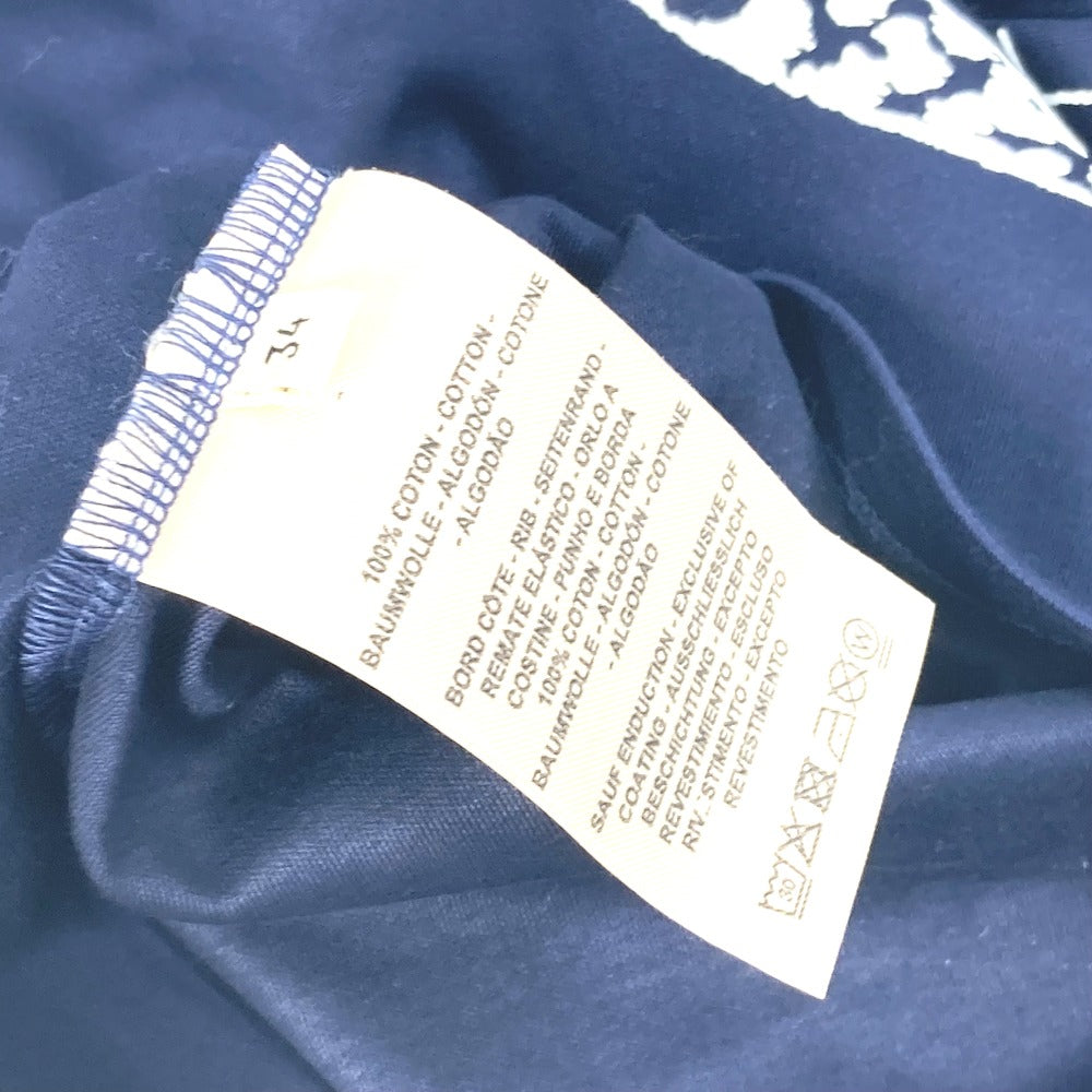 HERMES Short sleeve T-shirt cotton Navy leopard leopard leopard Jungle Love logo Women 34 Used