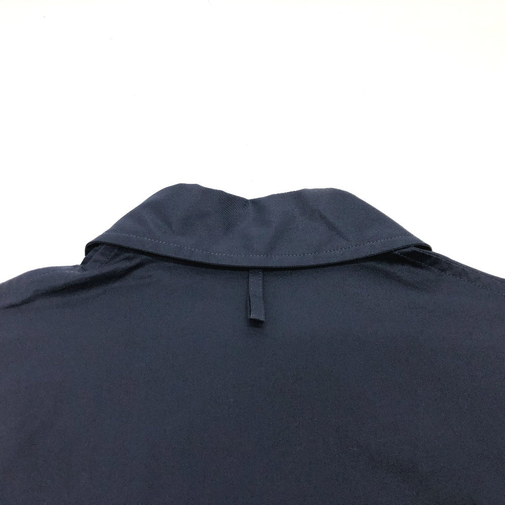 HERMES Long sleeve shirt cotton Navy 23 Stainless Steel Serie Button Zip up Women 34 Used