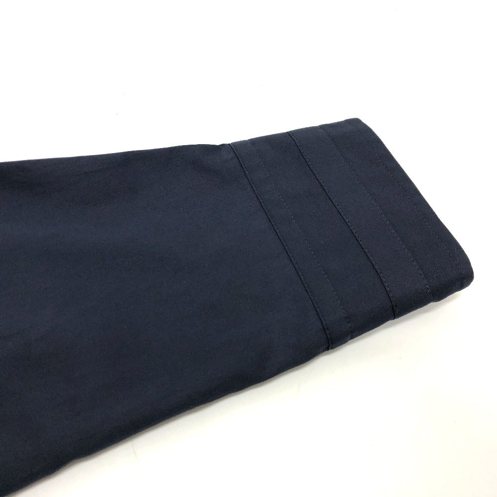 HERMES Long sleeve shirt cotton Navy 23 Stainless Steel Serie Button Zip up Women 34 Used
