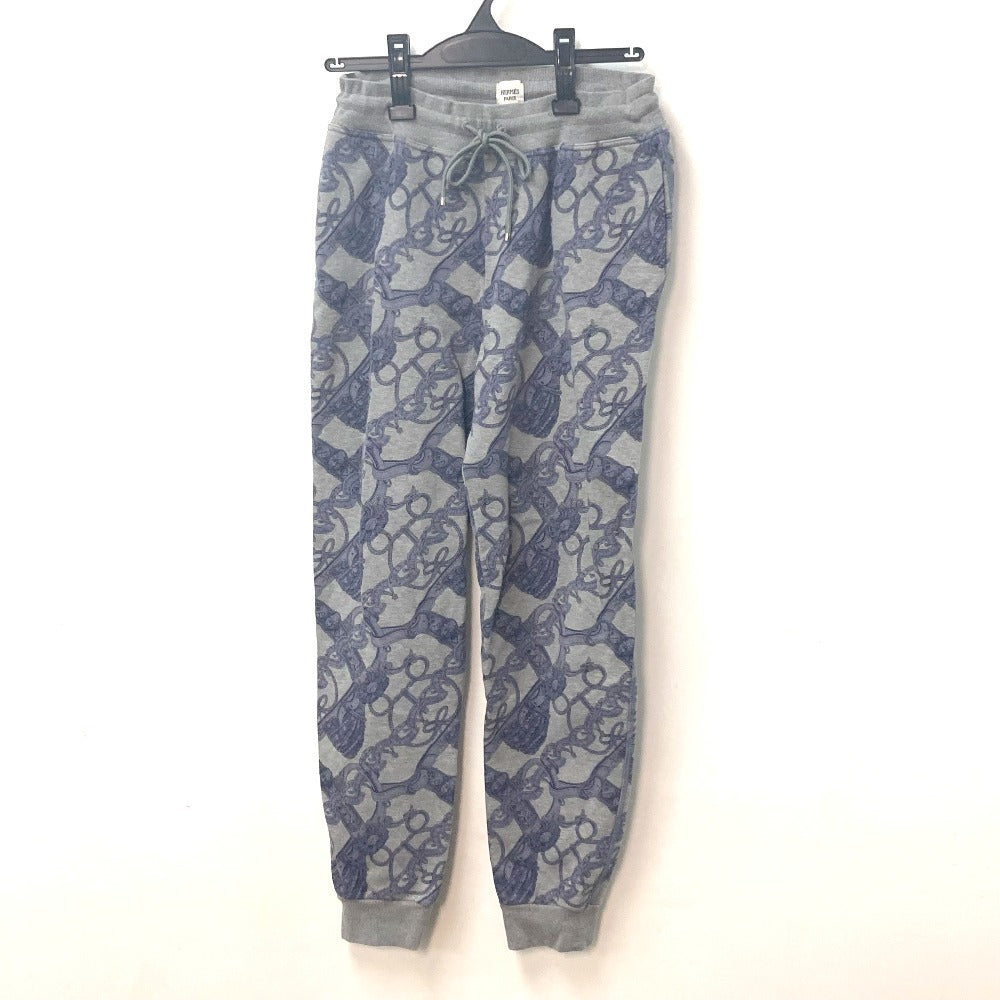 HERMES Pants cotton gray Long pants Overall handle Women 38 Used