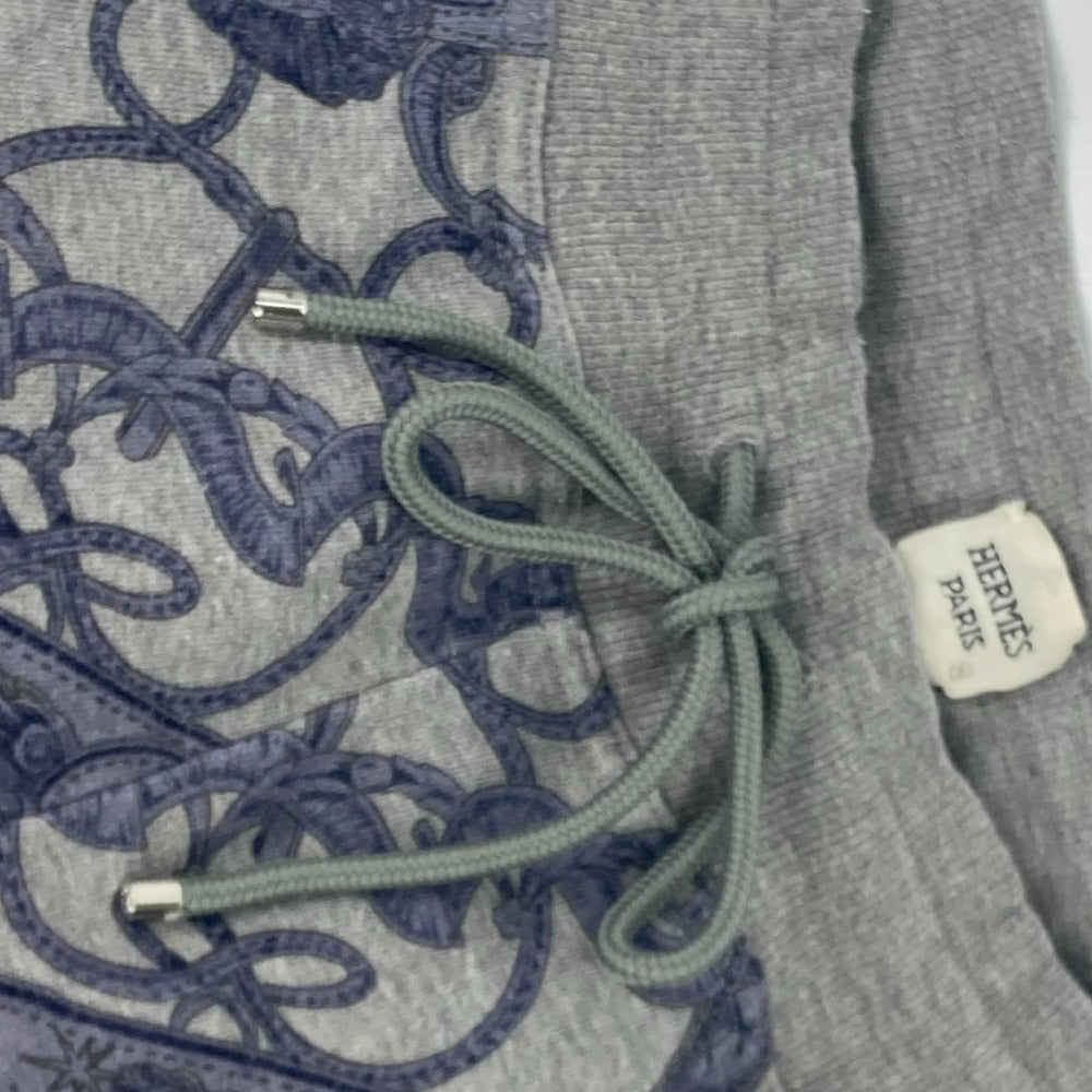 HERMES Pants cotton gray Long pants Overall handle Women 38 Used
