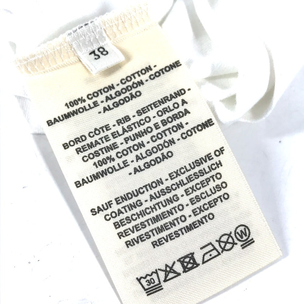 HERMES Short sleeve T-shirt cotton white logo Microcartouche Women 38 Used
