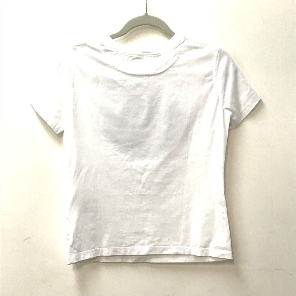 HERMES Short sleeve T-shirt cotton white logo Microcartouche Women 38 Used