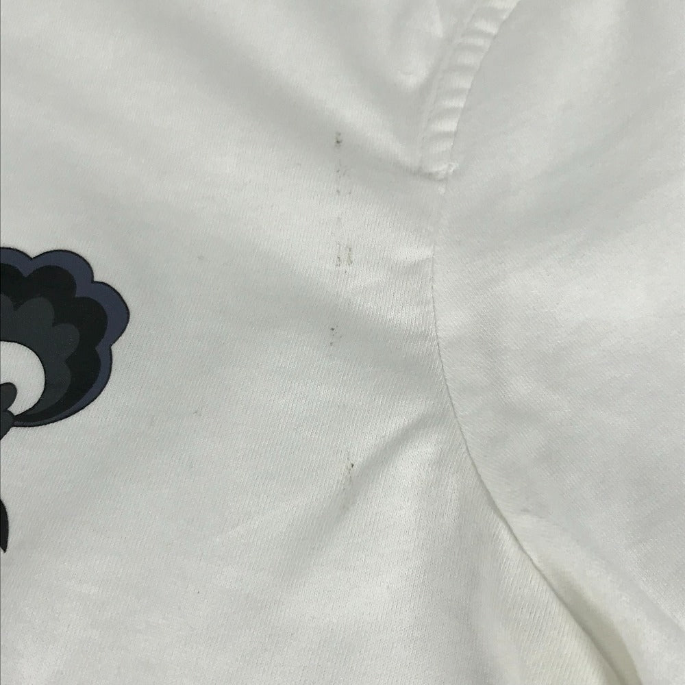 HERMES Short sleeve T-shirt cotton white logo Microcartouche Women 38 Used