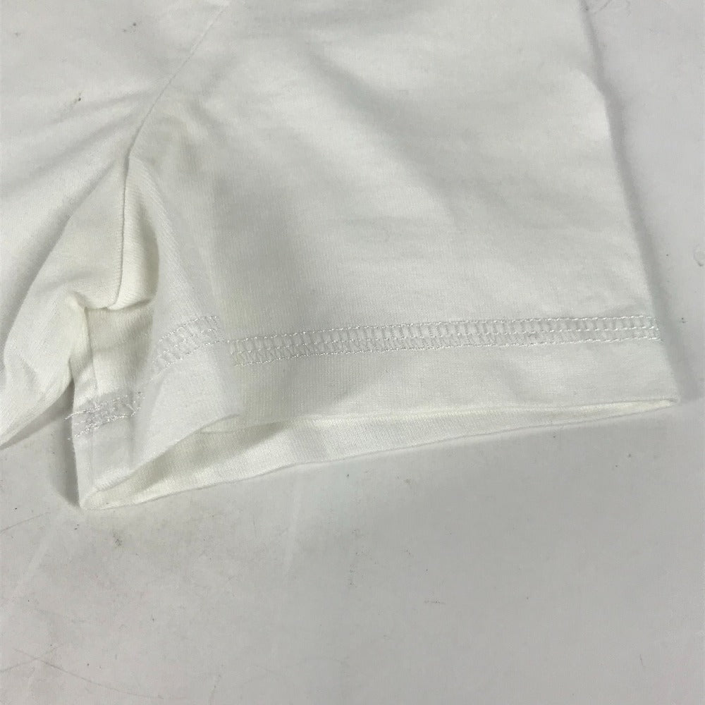 HERMES Short sleeve T-shirt cotton white logo Microcartouche Women 38 Used