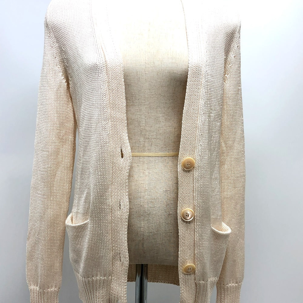 HERMES cardigan silk beige Outerwear Long Sleeve Women 36 Used