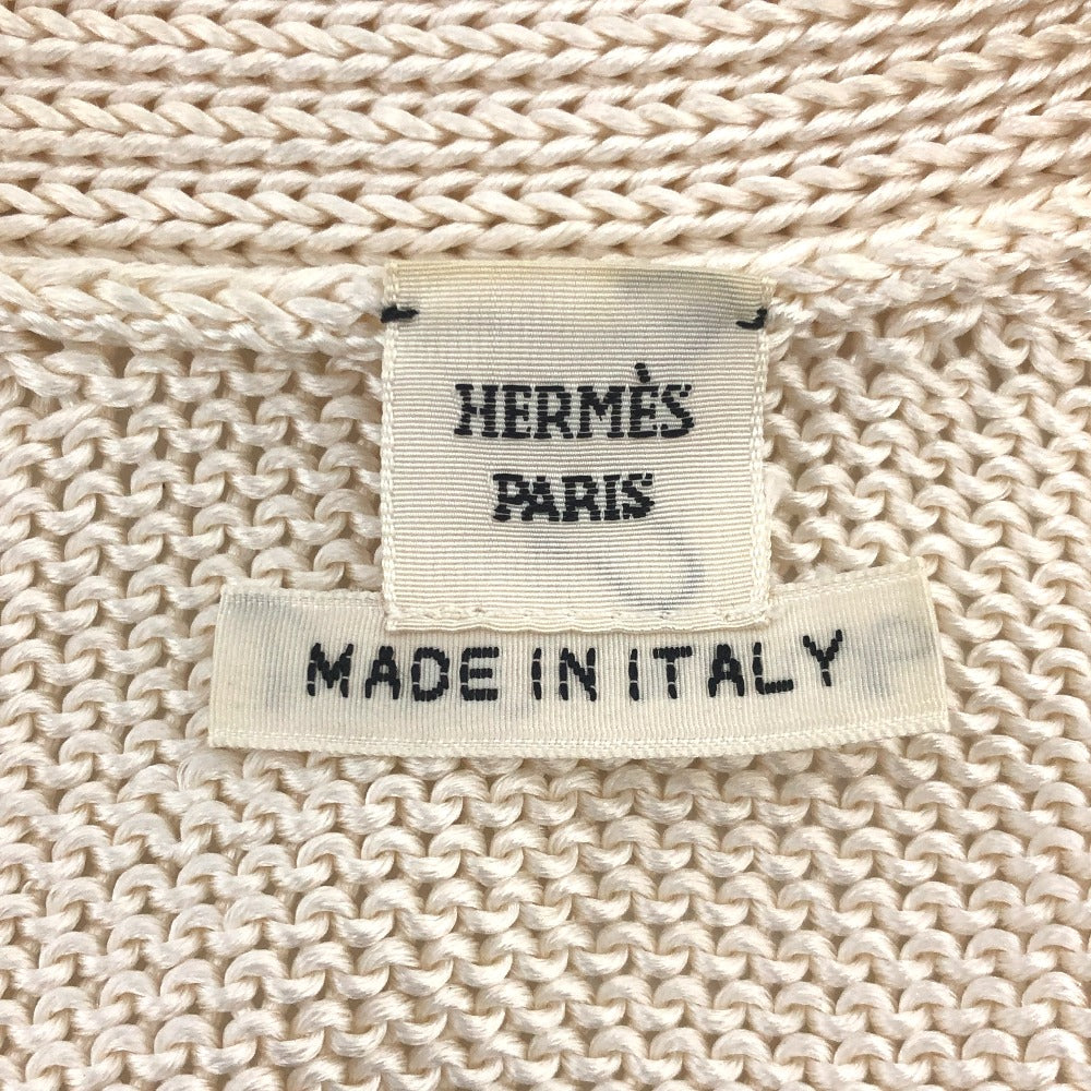 HERMES cardigan silk beige Outerwear Long Sleeve Women 36 Used