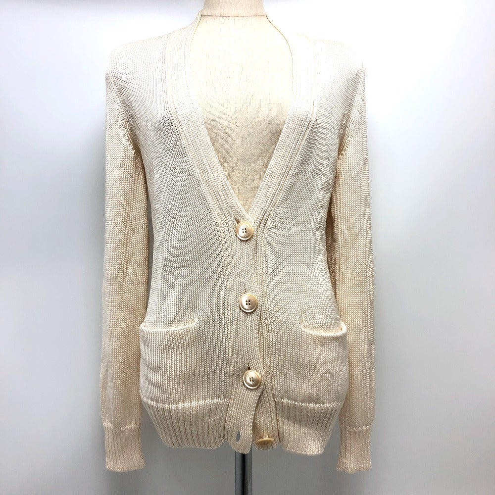 HERMES cardigan silk beige Outerwear Long Sleeve Women 36 Used