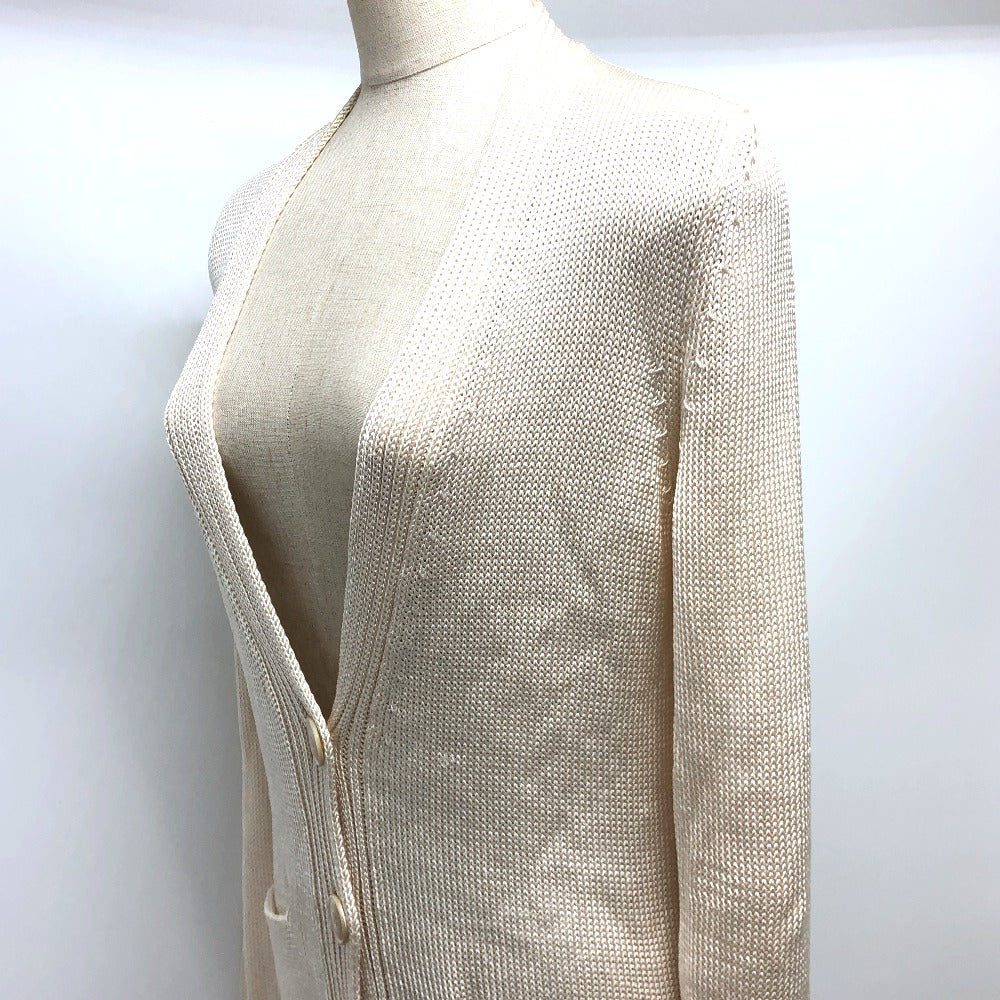 HERMES cardigan silk beige Outerwear Long Sleeve Women 36 Used