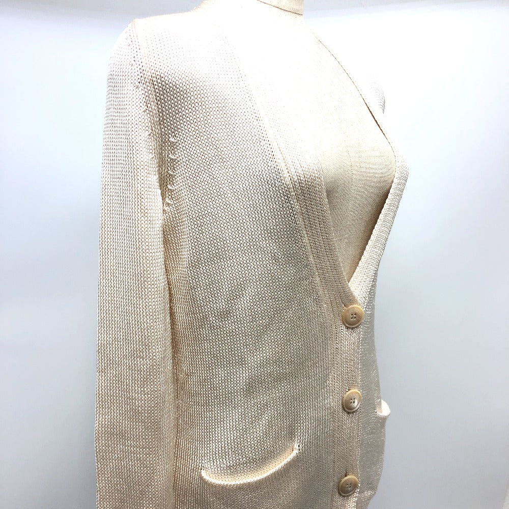HERMES cardigan silk beige Outerwear Long Sleeve Women 36 Used