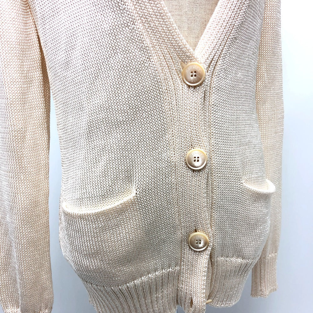 HERMES cardigan silk beige Outerwear Long Sleeve Women 36 Used